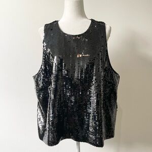 J. Crew Collection Sheer Sequin Tank Top NWT Size 3X Crop Fit Event Party
